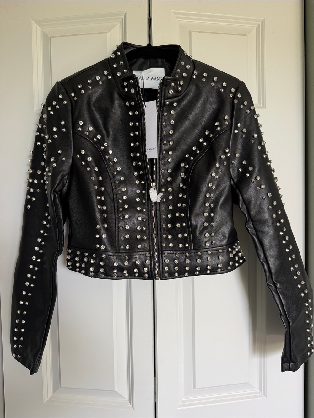 Alexander Wang Black Studded Leather Moto Jacket